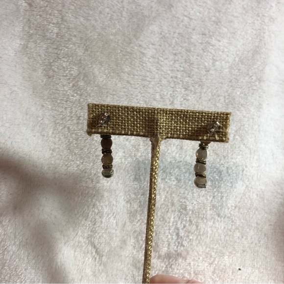 Vintage Mexican silver and bronze wrapped half hoops - Picture 4 of 8